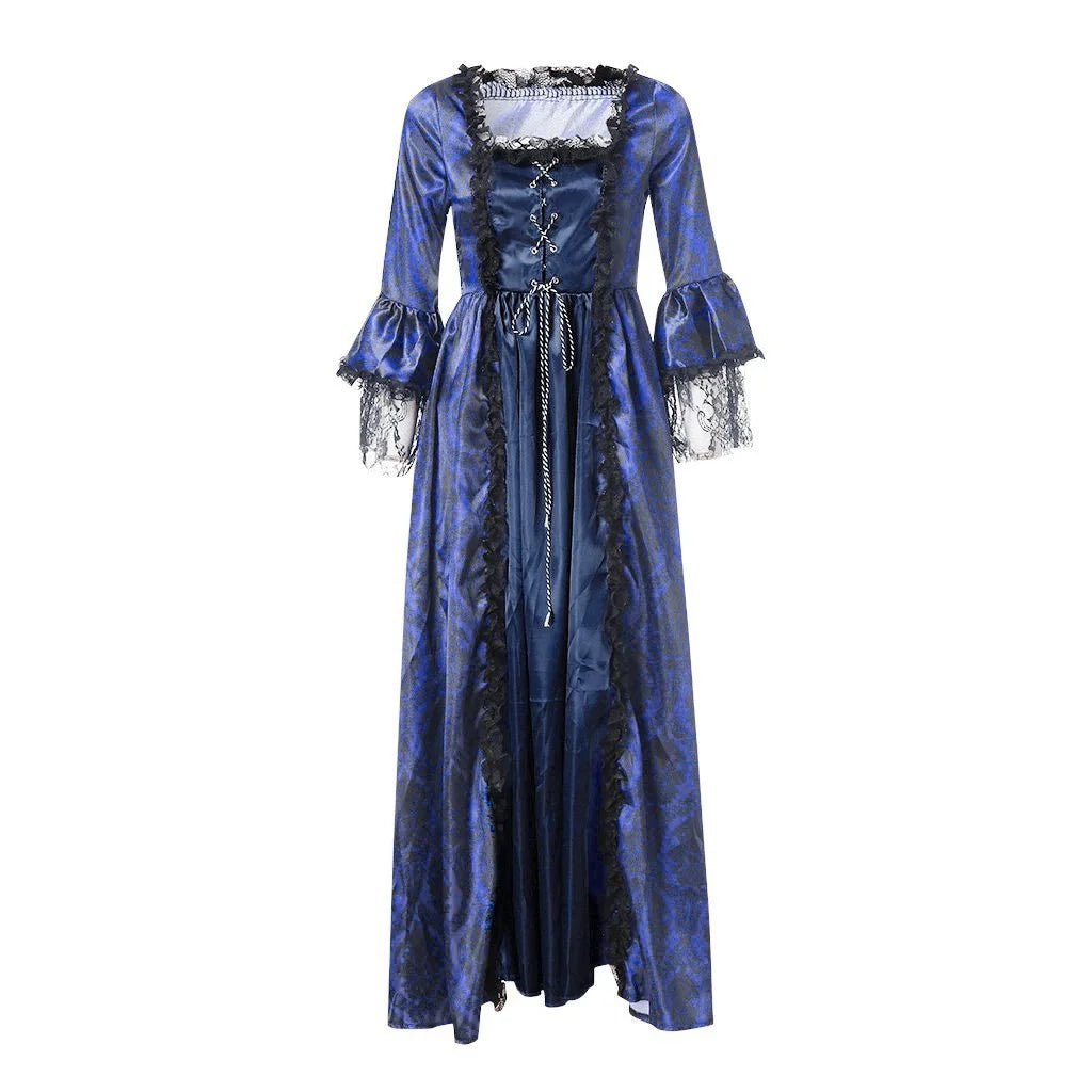 Prime Day Deals 2025 Clearance Women'S Royal Renaissance Dress plus Size Retro Victorian Costumes Medieval Dresses Floor Length Dress