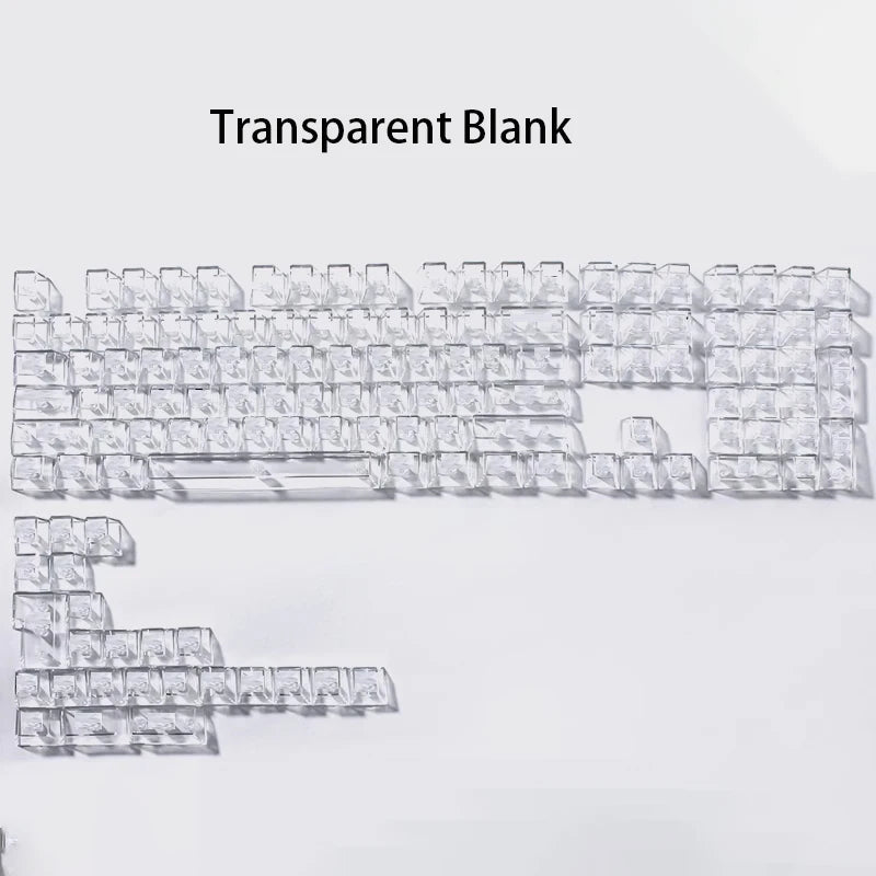 Crystal Transparent Cherry Profile Keycaps for Mechanical Gaming Keyboard ISO Enter PC Key Caps Side Carving Backlit RGB Keycap