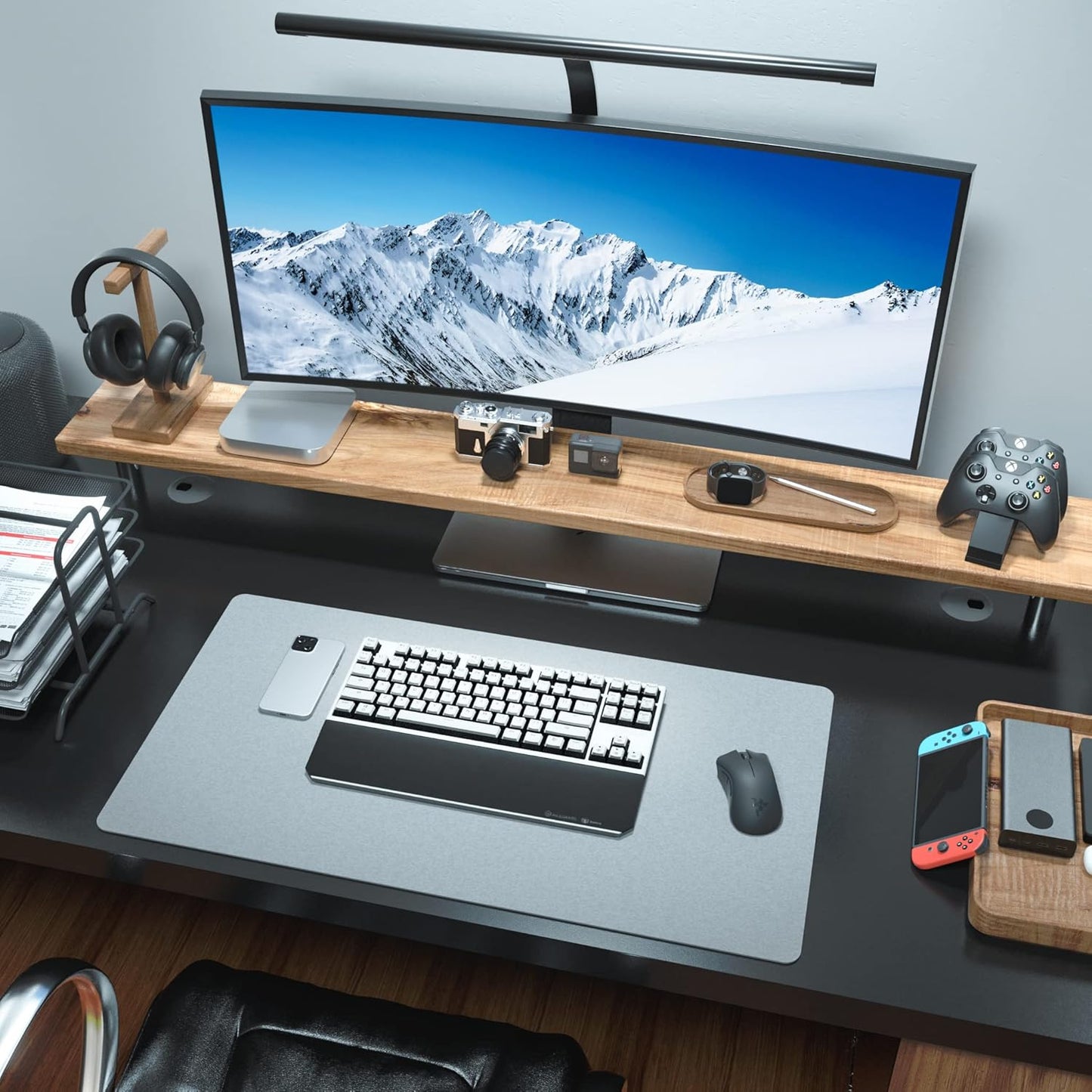 Powerblade X3 Wireless Mechanical Keyboard TKL 87 Keys, Kailh Box Blue Switch, Double-Shot PBT, Ergonomic, N-Key Rollover, Backlit Gaming Keyboard with Wrist Rest for Pc/Tablet/Mac/Laptop