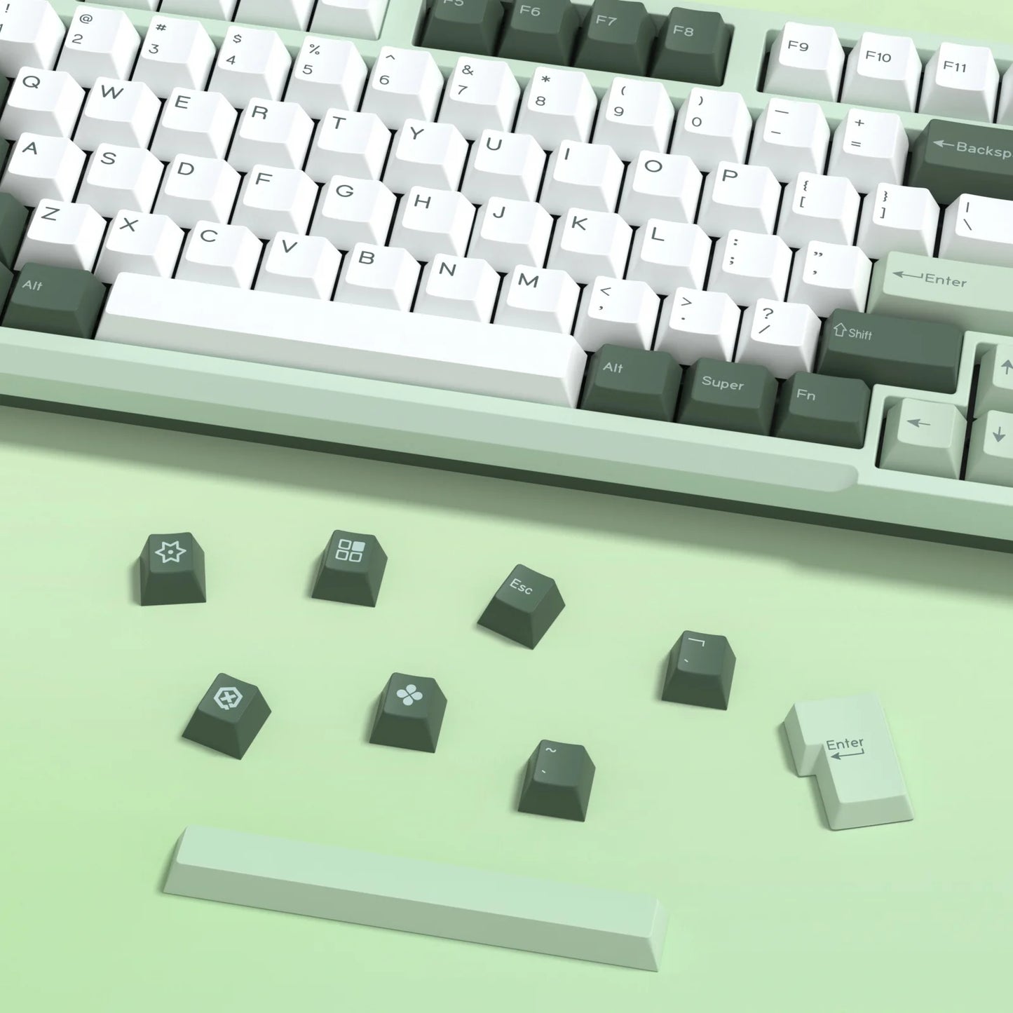 GMK Botanical Keycap Cherry Profile Double Shot PBT ISO Keycaps for Gamer Mechanical Keyboard Kit Gaming Point Retro GMK67