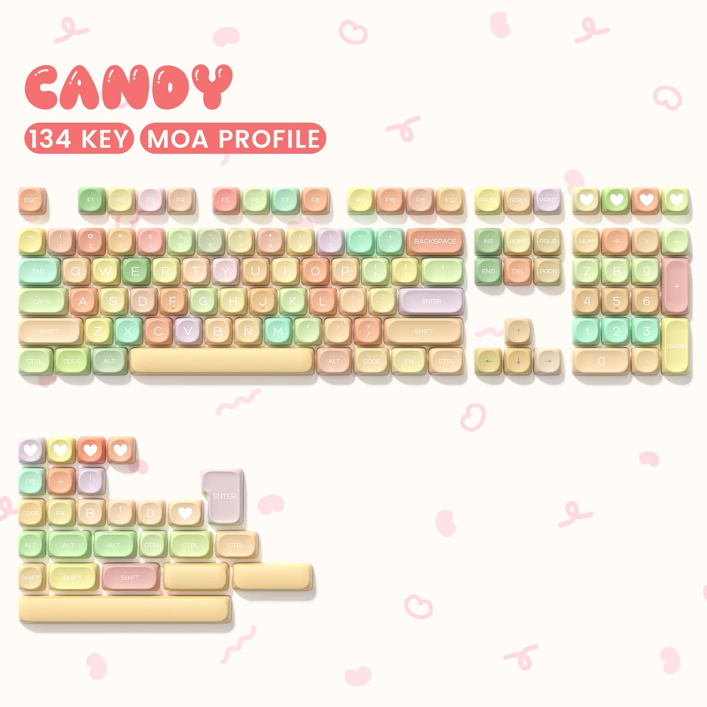 143 Keys Pink Cherry MOA Profile PBT Keycaps Customs Dye Sub Key Caps for 61/87/104 Cherry MX Switch Gaming Mechanical Keyboard