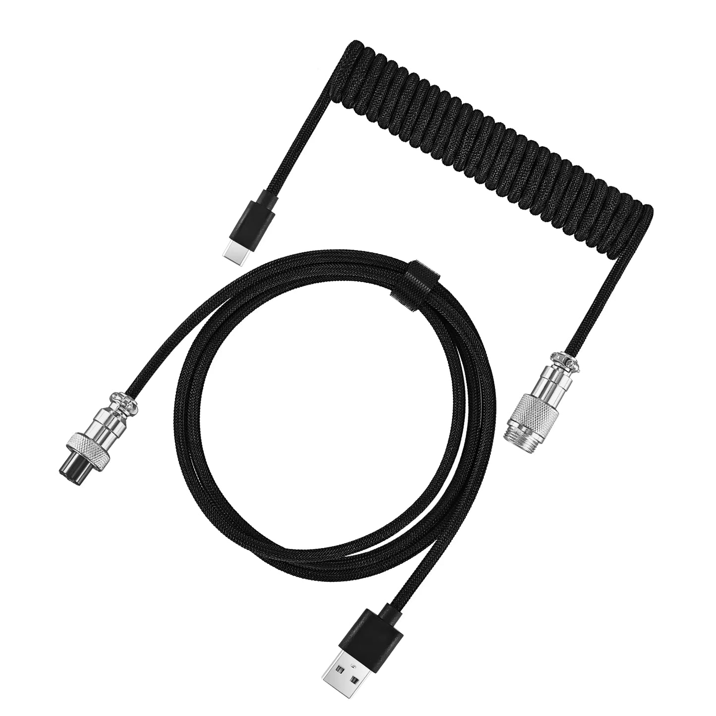 New Custom Type C Mechanical Keyboard Coiled Cable USB Mechanical Keyboard Spring Wire Desktop Computer Aviation Connecto