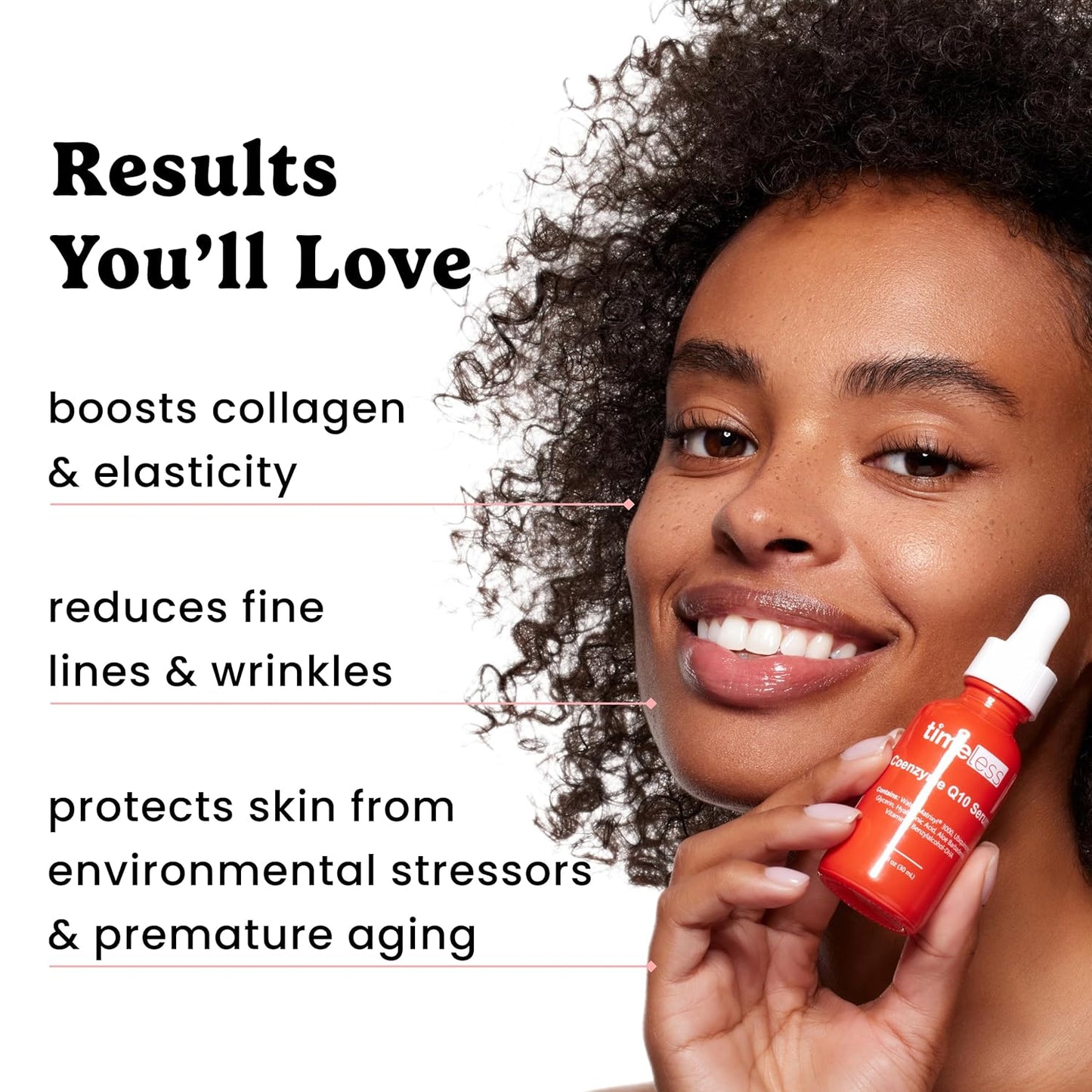 Timeless Skin Care Coenzyme Q10 Serum - Skin Care Serum for Smoothing - Fragrance-Free - Coenzyme Q10 - with Hyaluronic Acid - 1 Oz