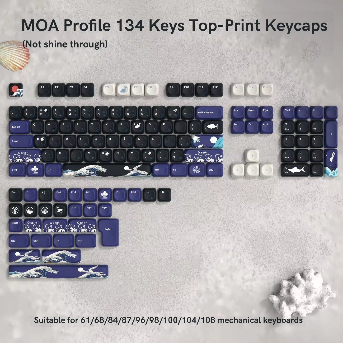 143 Keys Pink Cherry MOA Profile PBT Keycaps Customs Dye Sub Key Caps for 61/87/104 Cherry MX Switch Gaming Mechanical Keyboard