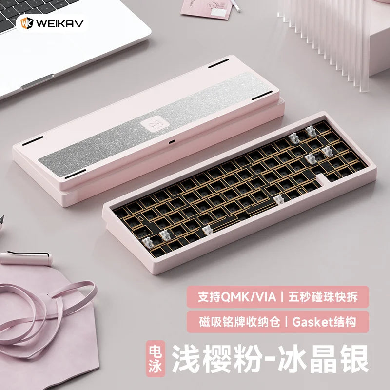 Lucky65 V2 Mechanical Keyboard Kit Bluetooth 3 Mode 2.4G Hot Swap Gasket Structure Rgb Customization Gaming Keyboard Gift