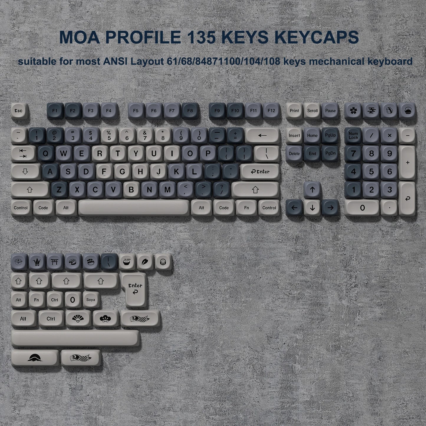 143 Keys Pink Cherry MOA Profile PBT Keycaps Customs Dye Sub Key Caps for 61/87/104 Cherry MX Switch Gaming Mechanical Keyboard