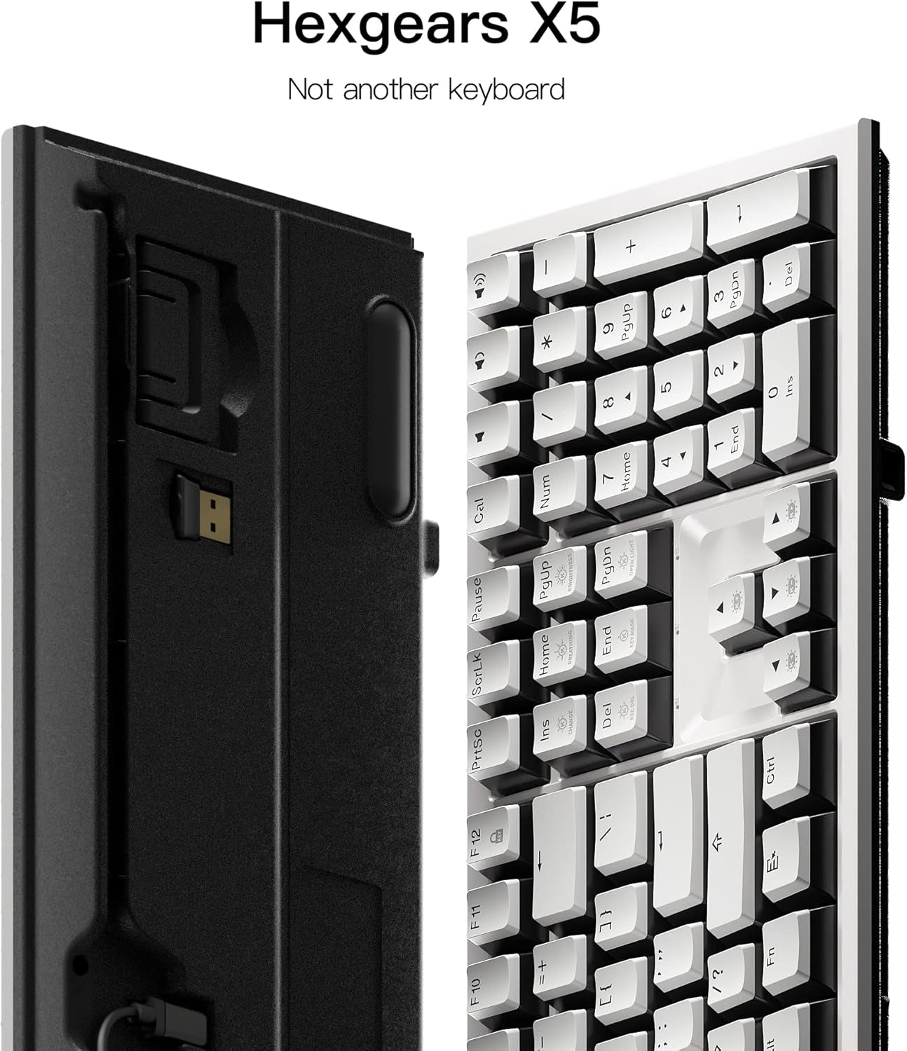 Hexgears X5 Wireless Mechanical Keyboard with Kaihl Box Switch-Rose Red, Panda Computer Keyboard for Gaming, Typing, Ergonomic 108-Key Typewriter Keyboard with Wrist Rest