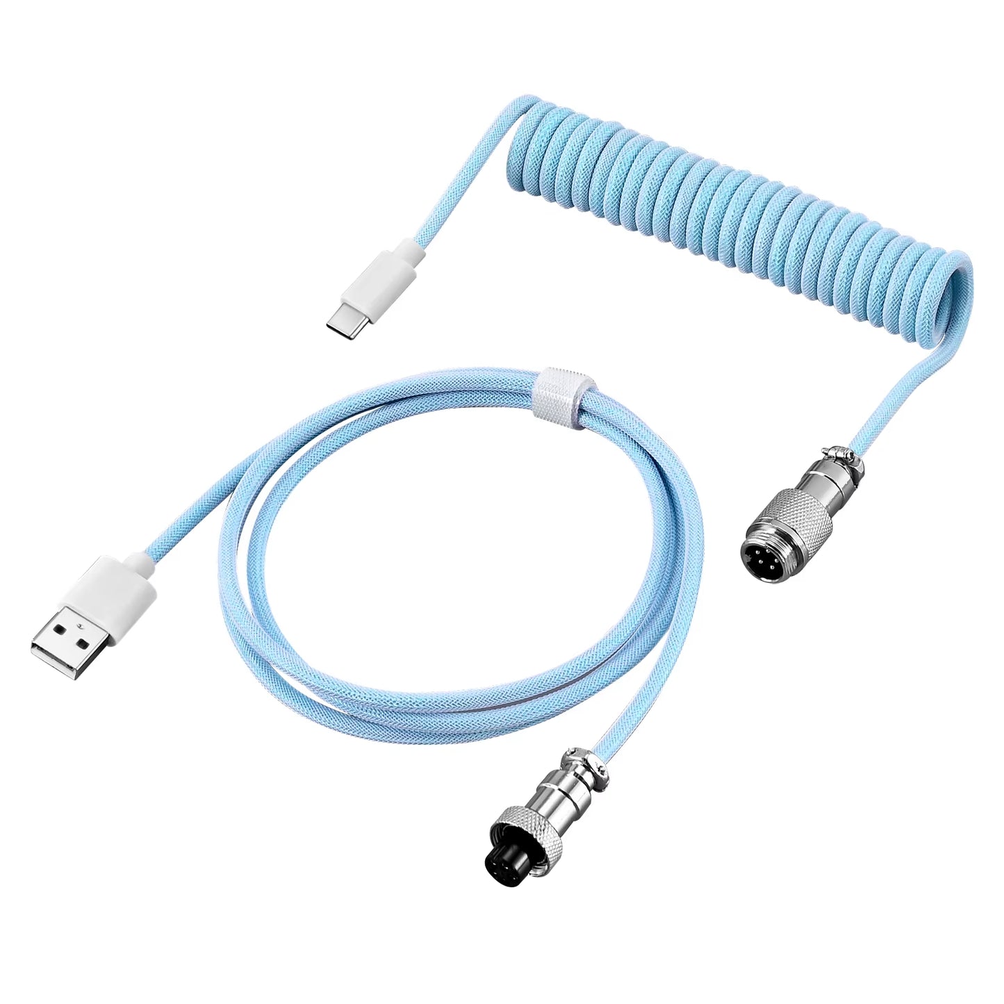New Custom Type C Mechanical Keyboard Coiled Cable USB Mechanical Keyboard Spring Wire Desktop Computer Aviation Connecto