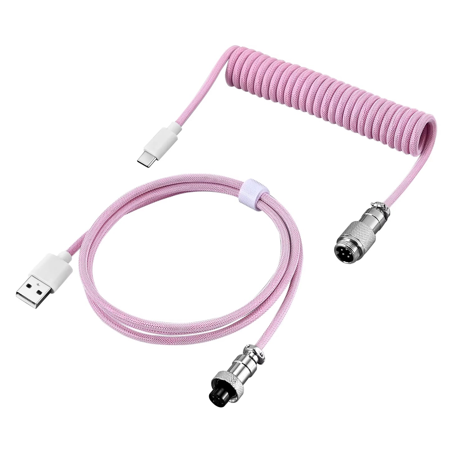 New Custom Type C Mechanical Keyboard Coiled Cable USB Mechanical Keyboard Spring Wire Desktop Computer Aviation Connecto
