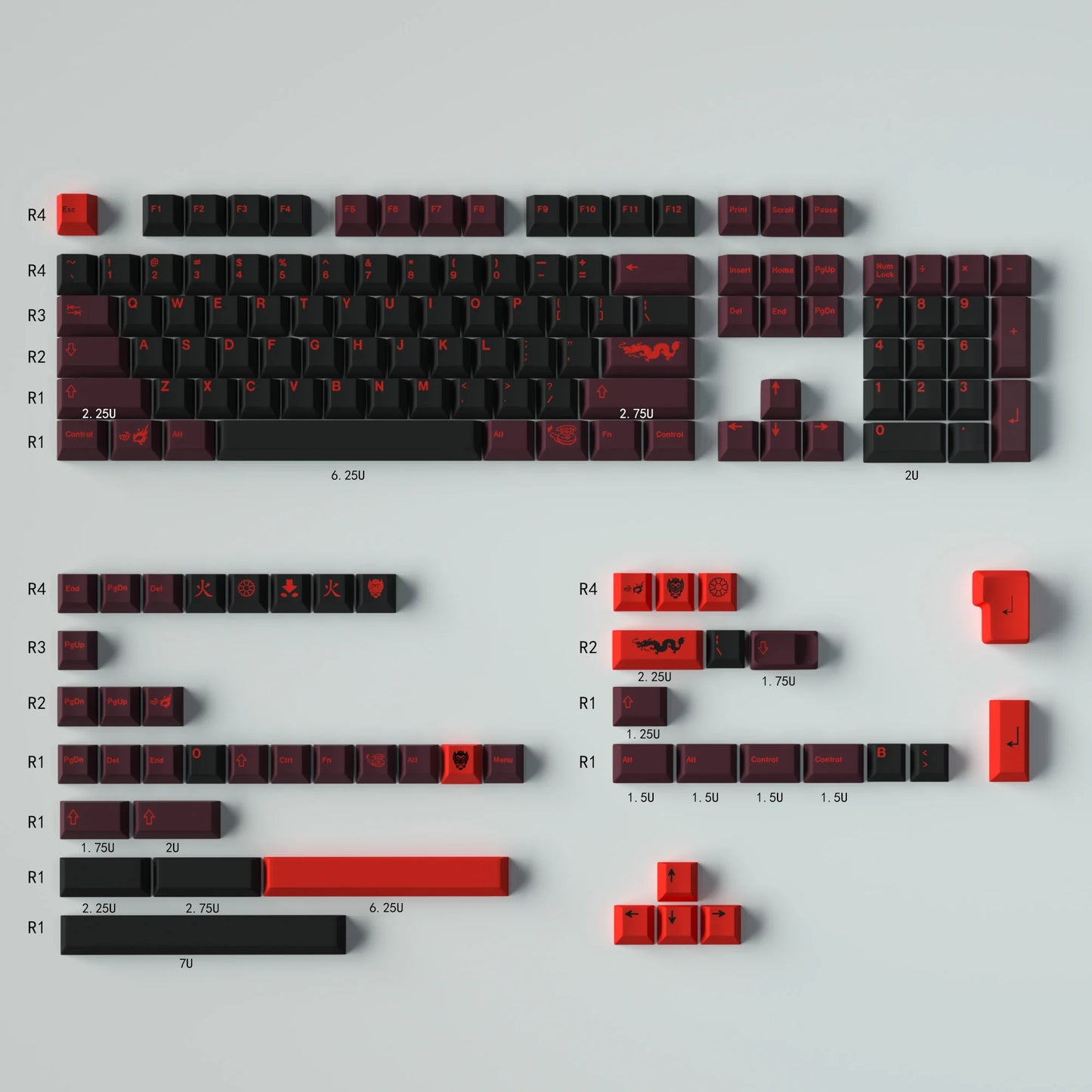 GMK Clones Mecha-01 EVA Custom PBT Keycap DYE-SUB Keycap Cherry Profile English Keycaps for MX Switch Mechanical Keyboard Keycap