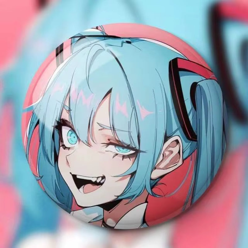 Hatsune Miku Kaito Meiko Badge Anime Figure Brooch Hatsune Miku Kaito Meiko Anime Brooch Badge Accessories Toys Periphery Gifts