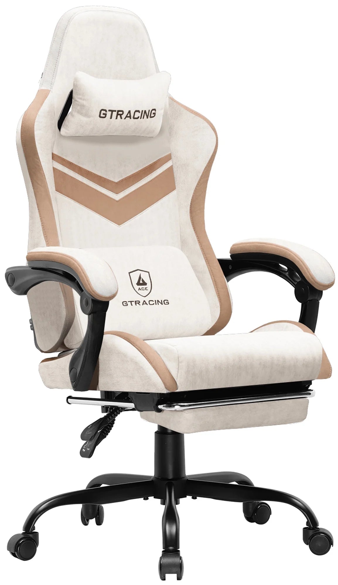 GTRACING GTW-300 Ergonomic Adjustable Height Reclining Fabric Gaming Chair, Green