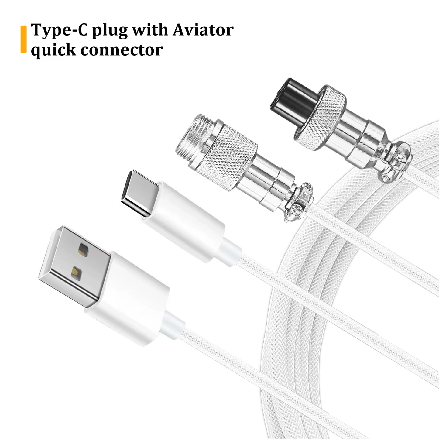 New Custom Type C Mechanical Keyboard Coiled Cable USB Mechanical Keyboard Spring Wire Desktop Computer Aviation Connecto