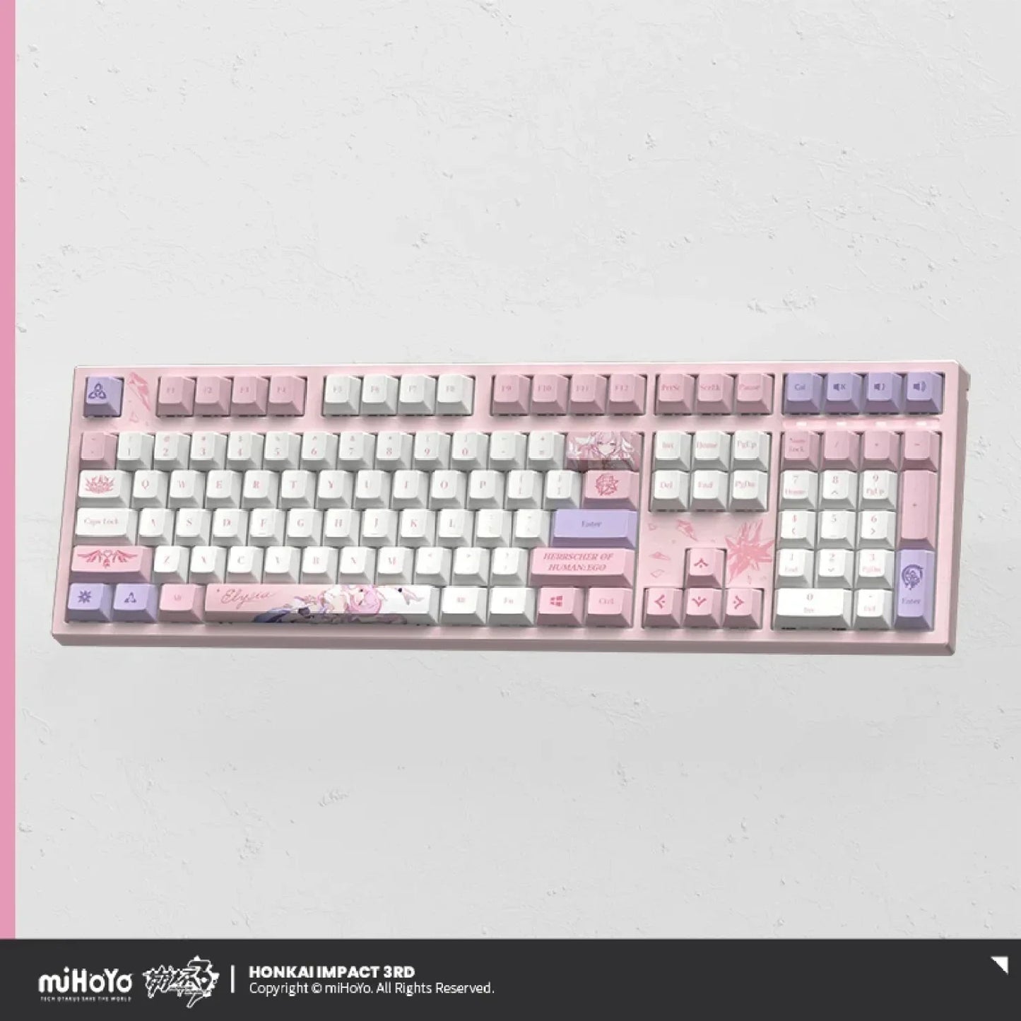 Official Honkai Impact 3 Elysia HERRSCHER of HUMAN EGO Backlit Mechanical Axis Elysia Keyboard Gifts