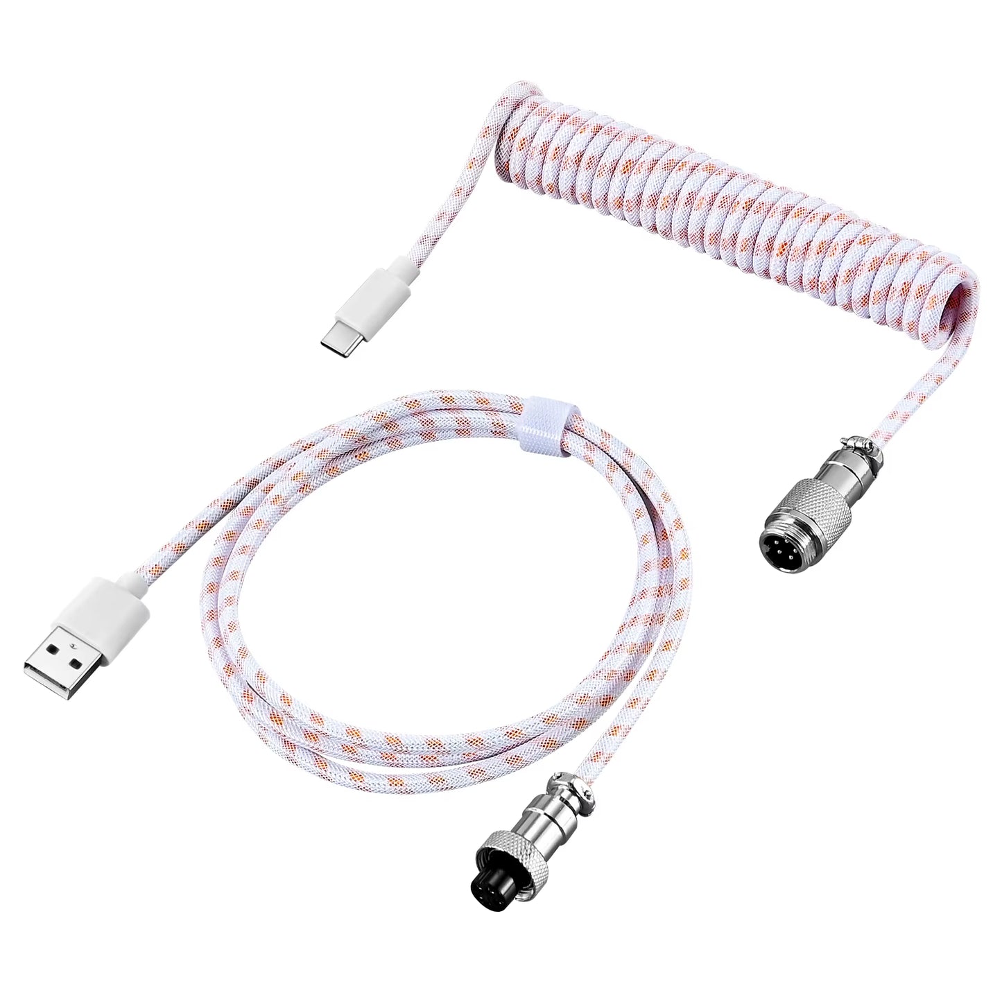 New Custom Type C Mechanical Keyboard Coiled Cable USB Mechanical Keyboard Spring Wire Desktop Computer Aviation Connecto