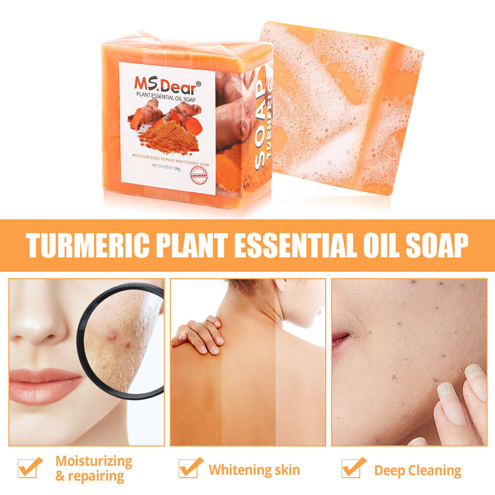 1-5 Tumeric Soap Skin Whitening Dark Spots Lightening Acne Brightening Turmeric