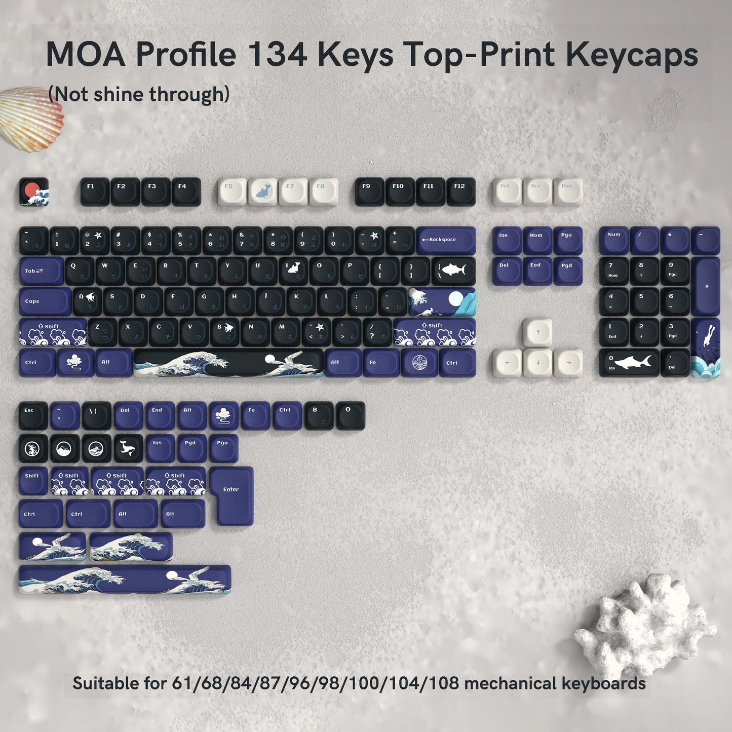 142 Keys Bow PBT Keycaps MOA Profile PBT Dye Sublimation DIY Key Caps for 61/87/104 Cherry MX Switch Gaming Mechanical Keyboard