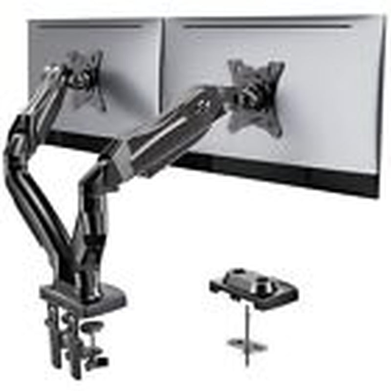 Dual Monitor Stand - Full Adjustable Monitor Desk Mount Swivel Vesa Black