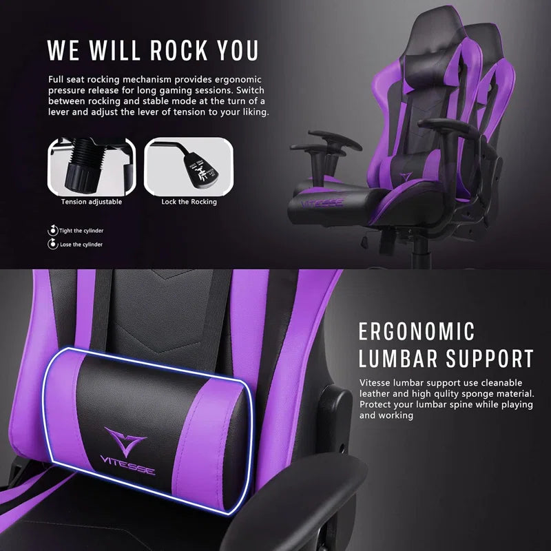 Ergonomic Racing Gaming Chair, 330 Lbs PC Computer Chair with Support and Headrest