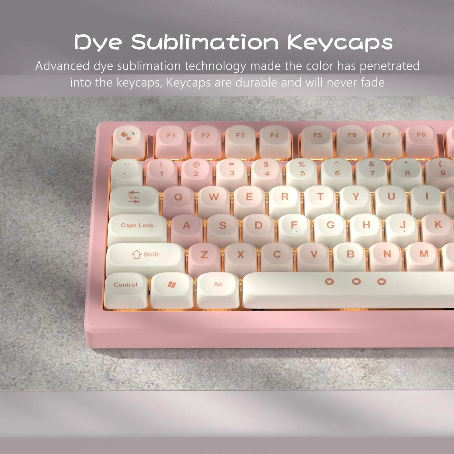 143 Keys Pink Cherry MOA Profile PBT Keycaps Customs Dye Sub Key Caps for 61/87/104 Cherry MX Switch Gaming Mechanical Keyboard