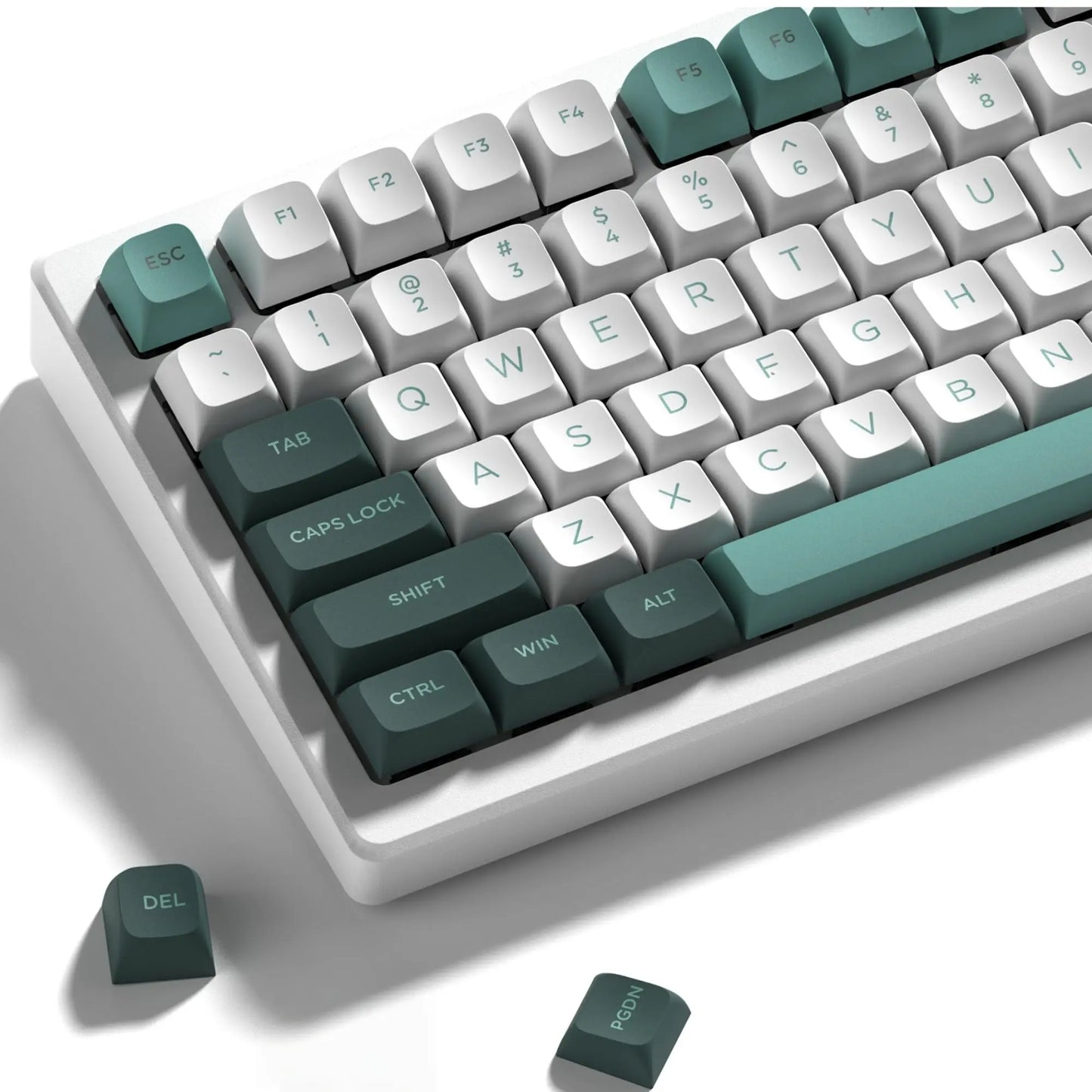 189 Key PBT Keycap Double-Shot Green White ISA Keycaps Kit Backlit Key Cap Cherry MX for Wireless Mechanical Gaming Keyboards