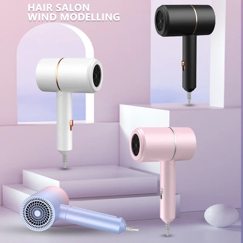 Portable Anion Hair Dryer Quick Dry with Diffuser Blue Light Hair Care Professional Foldable Home Travel Hair Care Dryer 2025