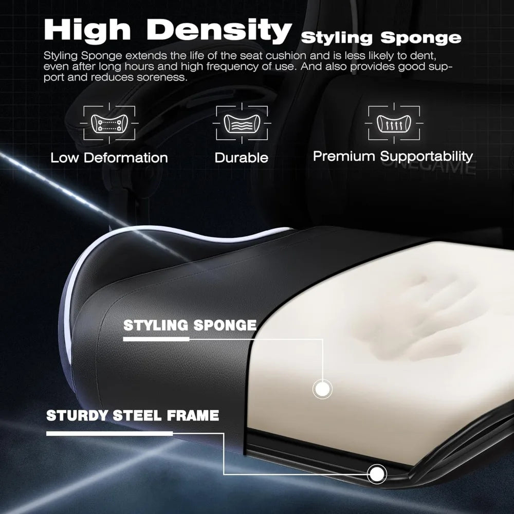 Gaming Chair for Adults, Ergonomic Computer Gamer Chair, Racing Style Swivel Office Desk Chair with Headrest and Lumbar Support