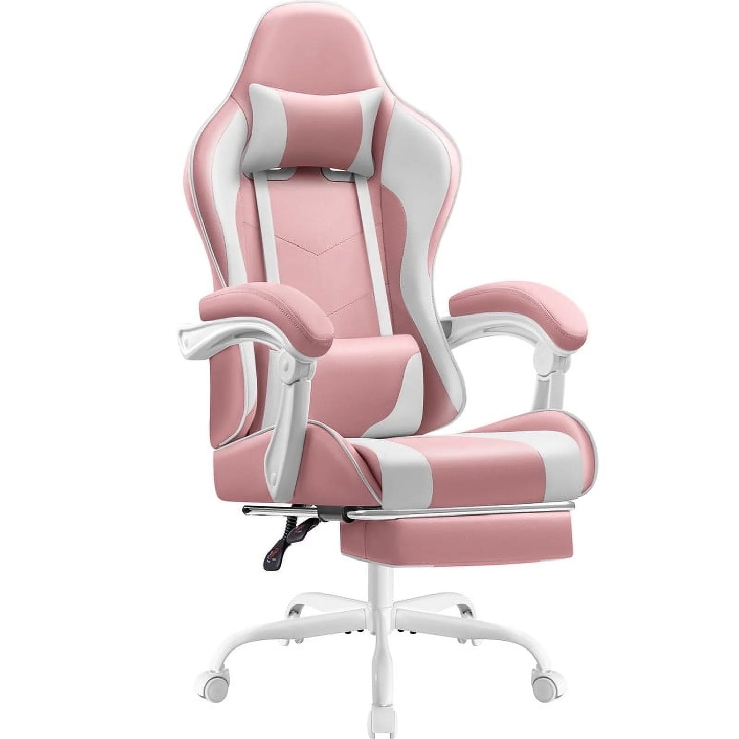 Furmax High Back Massage Gaming Chair with Footrest PU Leather Racing Computer Chair with Lumbar Support Ergonomic Office Chairs, Purple