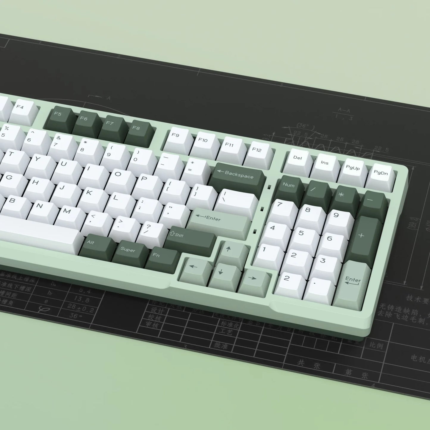 GMK Botanical Keycap Cherry Profile Double Shot PBT ISO Keycaps for Gamer Mechanical Keyboard Kit Gaming Point Retro GMK67