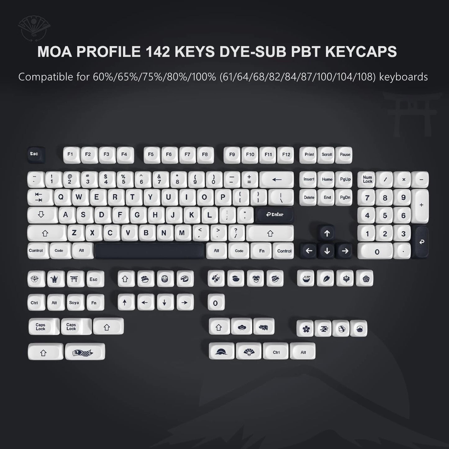 143 Keys Pink Cherry MOA Profile PBT Keycaps Customs Dye Sub Key Caps for 61/87/104 Cherry MX Switch Gaming Mechanical Keyboard