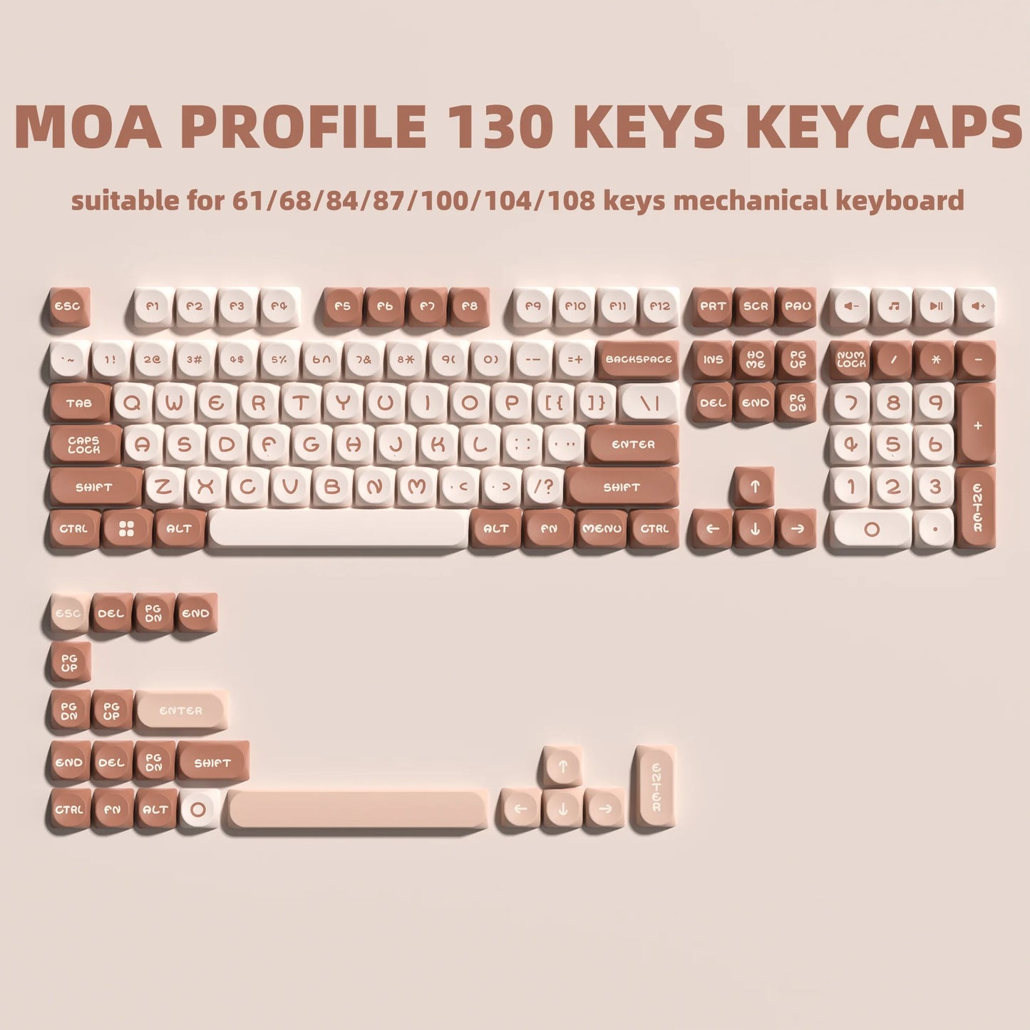 132 Keys Green 5 Sides Dye Sublimation PBT Keycaps Cute MOA Profile Keycaps for Cherry Gateron MX Switches Mechanical Keyboards
