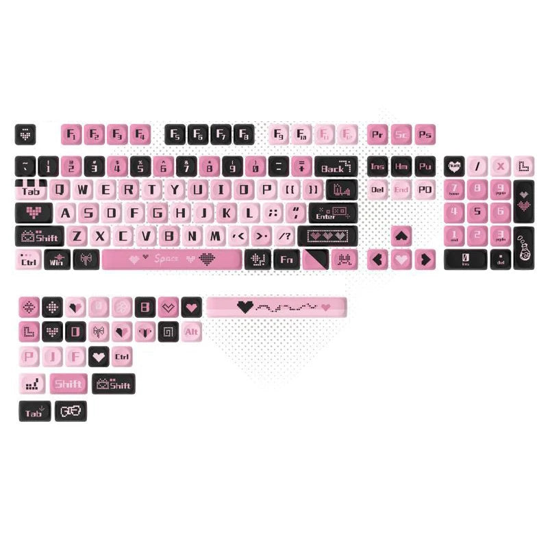 143 Keys Pink Cherry MOA Profile PBT Keycaps Customs Dye Sub Key Caps for 61/87/104 Cherry MX Switch Gaming Mechanical Keyboard