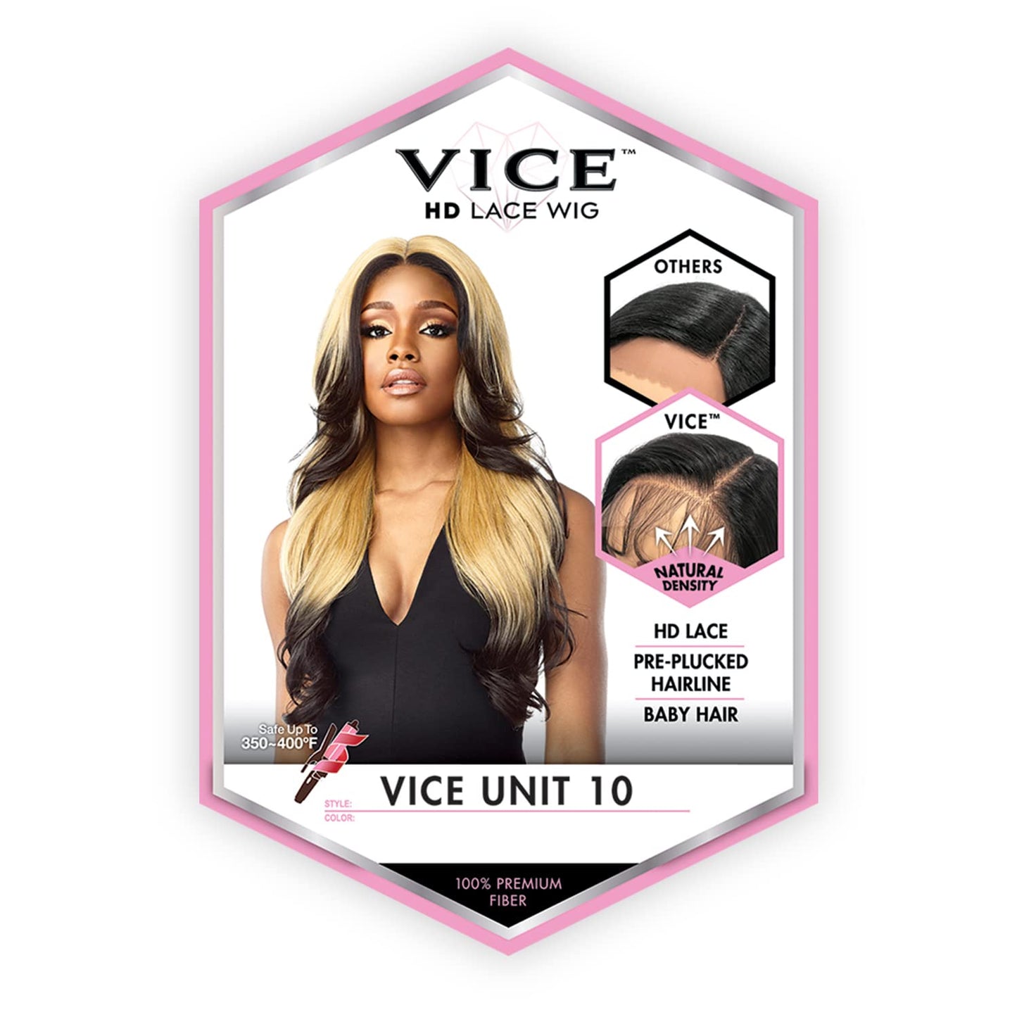 Sensationnel Vice Lace Front Wigs - Unit 10 5 Inch Deep Part Synthetic Preplucked Hairline (LT613/BLUE)