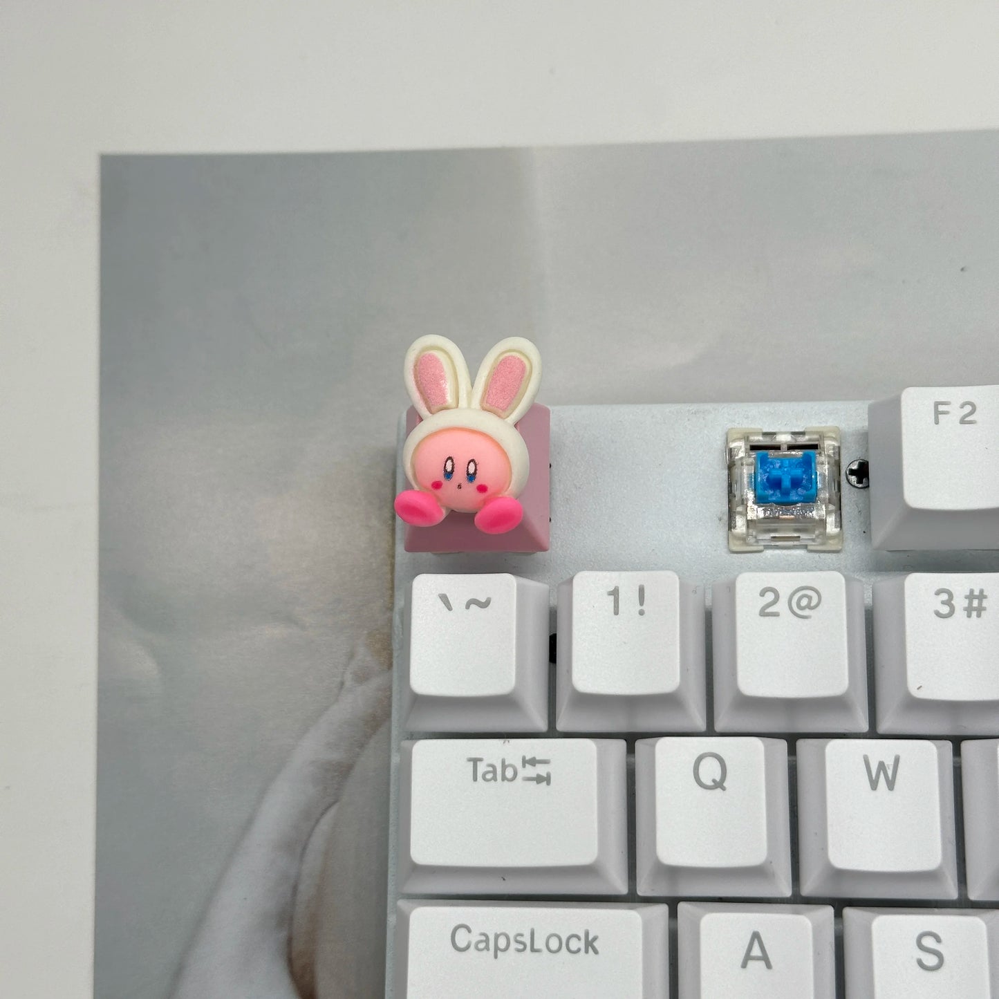 Cute Kirby Keycap Game Mechanical Keyboard R4 ESC Cross Axis Cartoon Anime Pink Girl Heart Keycap