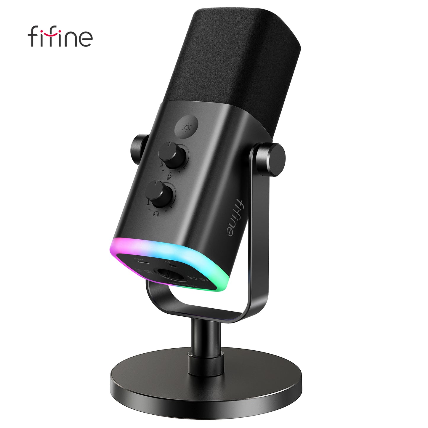 USB/XLR Dynamic Microphone with Touch Mute Button,Headphone Jack,I/O Controls,For PC PS5/4 Mixer,Gaming MIC Ampligame AM8