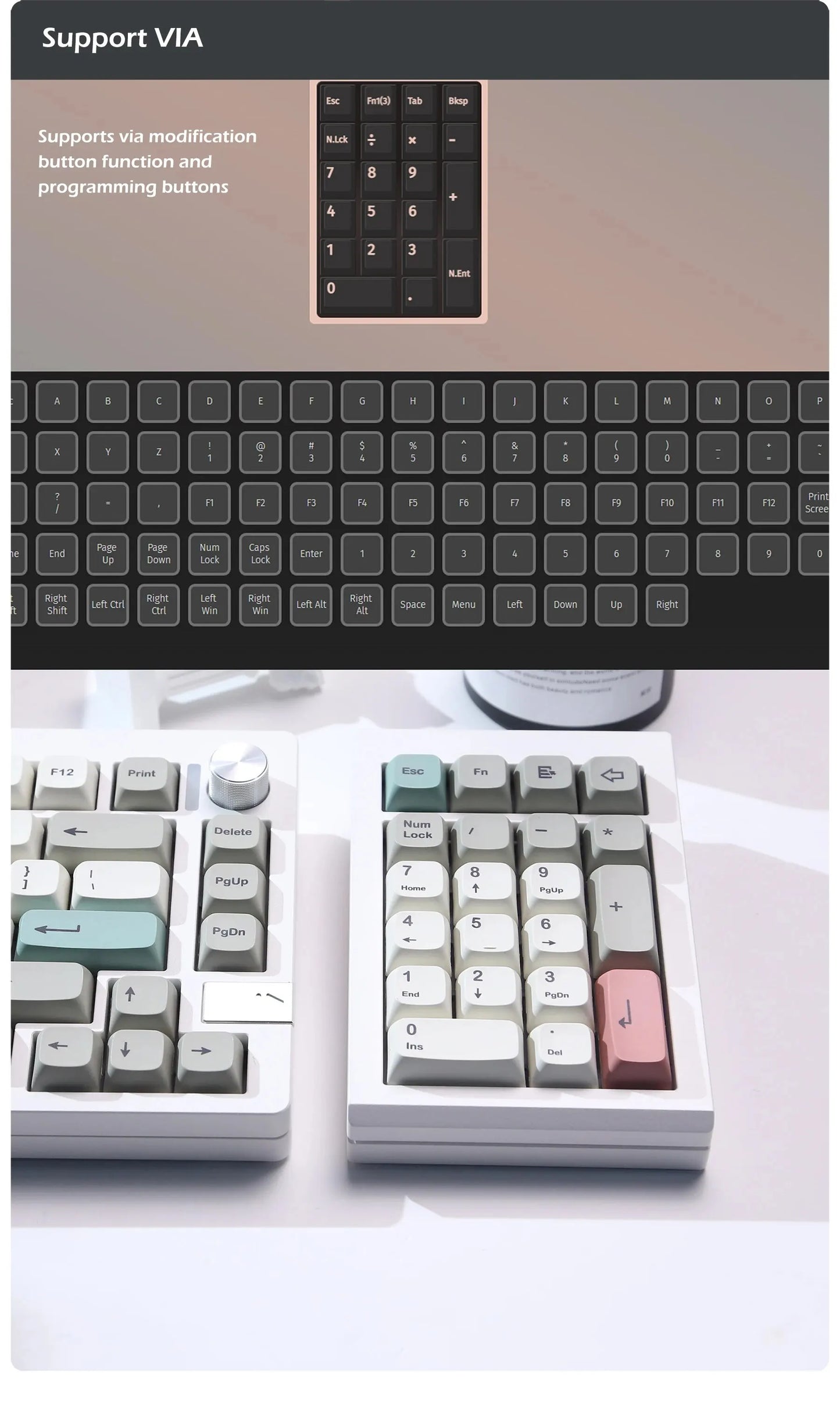 LMK21 Bluetooth Wireless Keyboard Kit via Programmable Gasket Hot Swappable Number Pad for E-Sport/Mac/Win