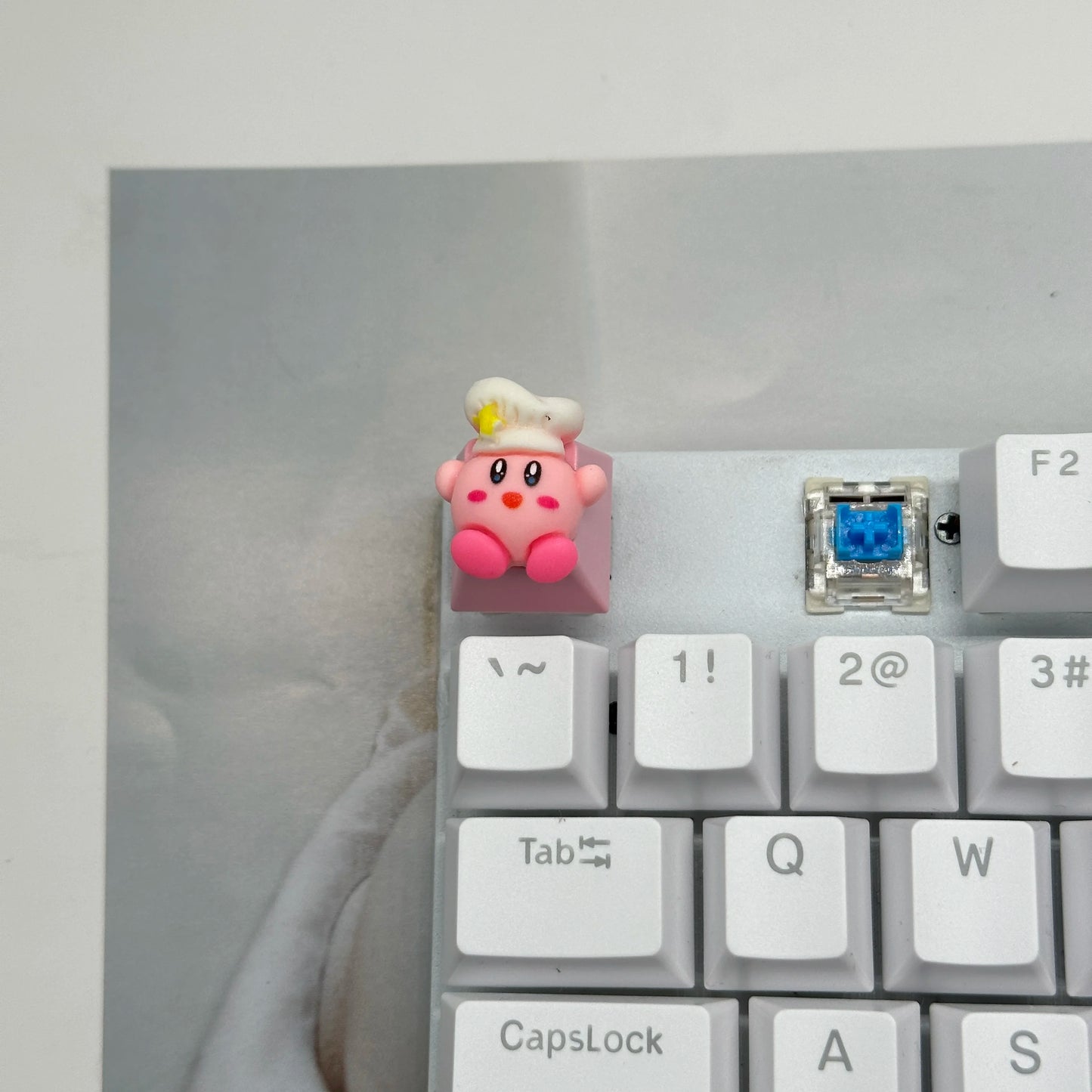 Cute Kirby Keycap Game Mechanical Keyboard R4 ESC Cross Axis Cartoon Anime Pink Girl Heart Keycap