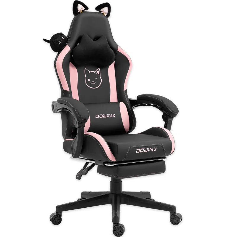 Adjustable Reclining Ergonomic Swiveling PC & Racing Game Chair with Footrest