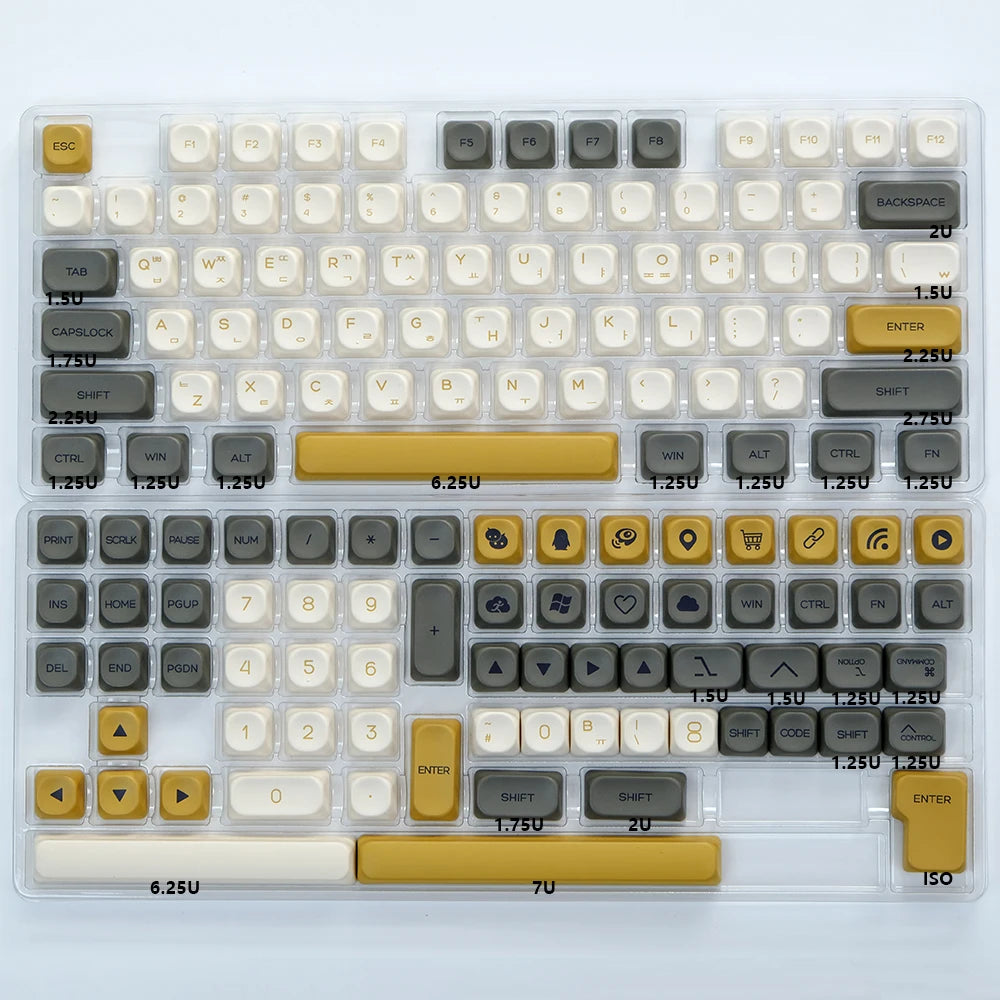KOA Profile Keycap GMK Style Retro 9009 Theme PBT Keycaps for Mechanical Keyboard Gaming KIT Korean 139 Keys ISO Key Cap