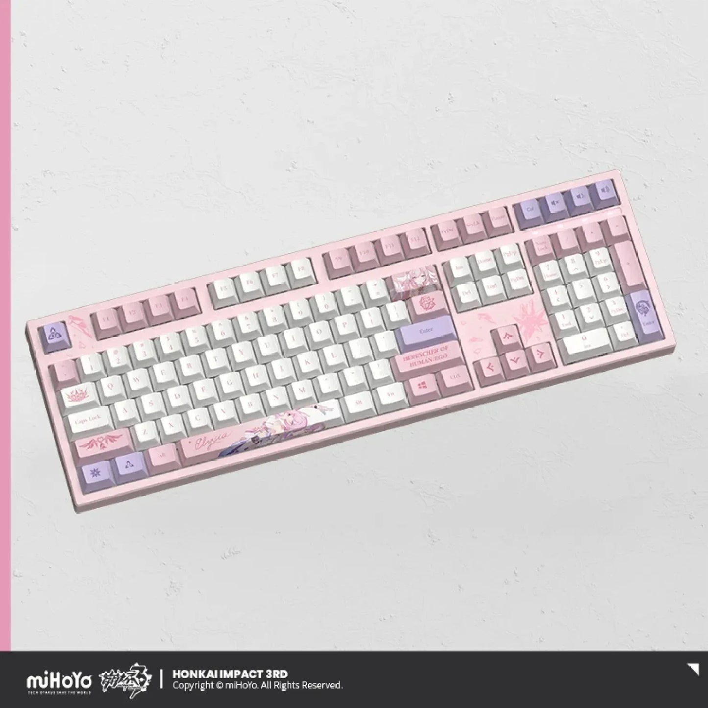 Official Honkai Impact 3 Elysia HERRSCHER of HUMAN EGO Backlit Mechanical Axis Elysia Keyboard Gifts