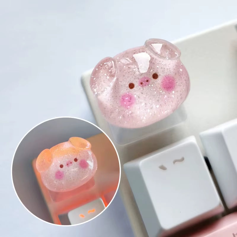Diy Sanrio Translucent Keycap for Cross Axis Mechanical Keyboards Female Love Kuromi Key Cover