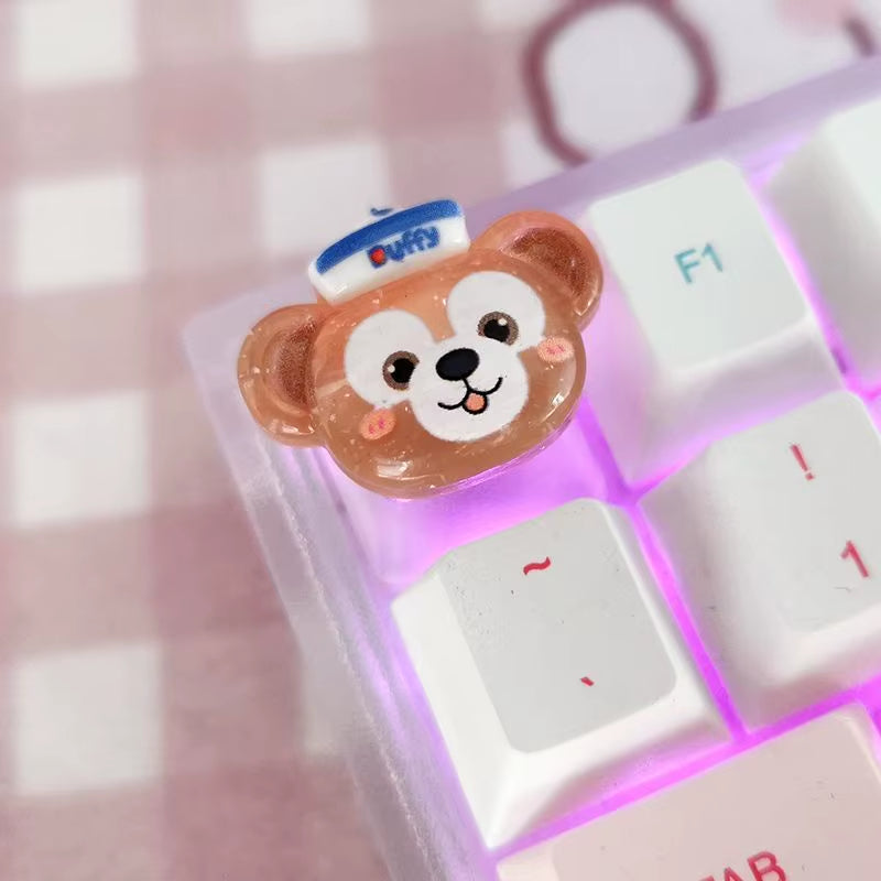 Diy Sanrio Translucent Keycap for Cross Axis Mechanical Keyboards Female Love Kuromi Key Cover