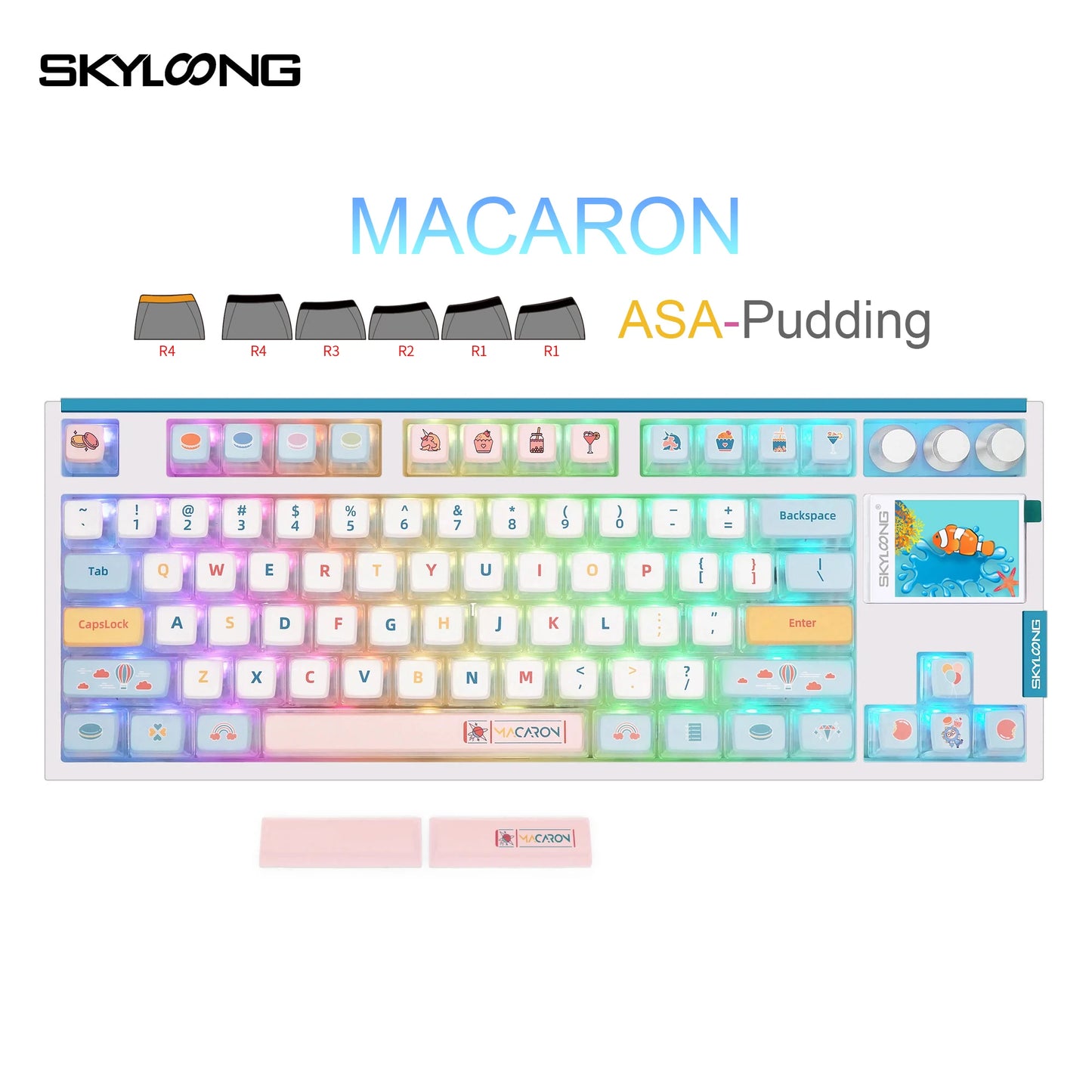SKYLOONG GK87 Pro 3-Mode Wireless Mechanical Keyboard 8000Hz Hot-Swappable 2-Inch RGB Screen Custom Low Latency Game Keyboard