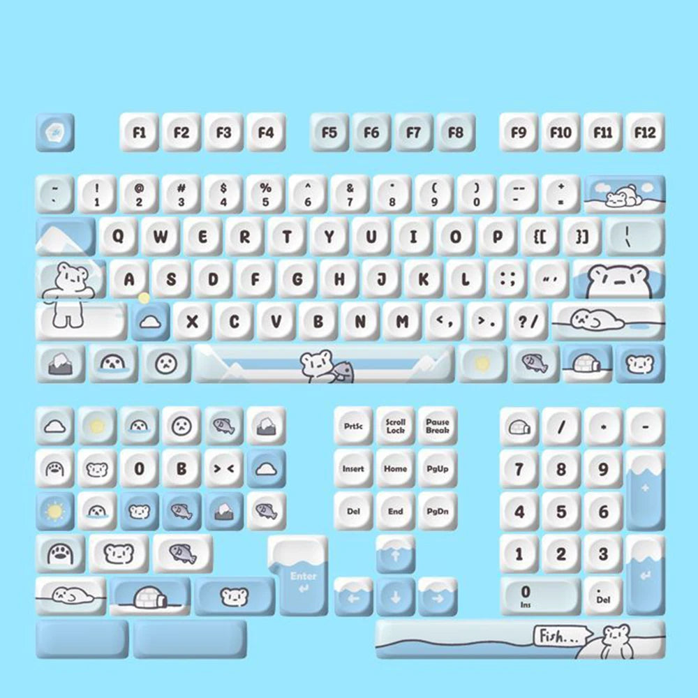142 Keys Bow PBT Keycaps MOA Profile PBT Dye Sublimation DIY Key Caps for 61/87/104 Cherry MX Switch Gaming Mechanical Keyboard