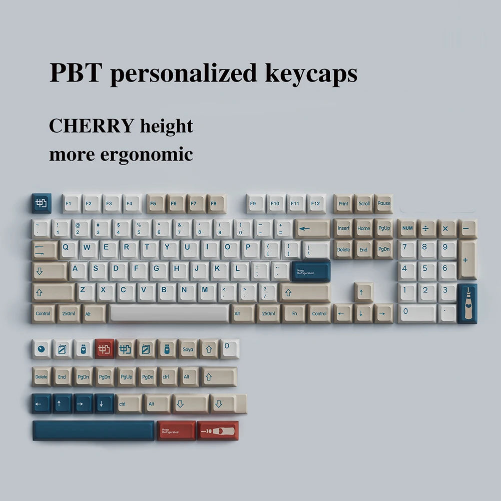 Keyboard Replacement Key Cap PBT Dye Sublimation Mechanical Keyboard Keycap Ergonomic Keyboard Accessories 126/127/134Keys