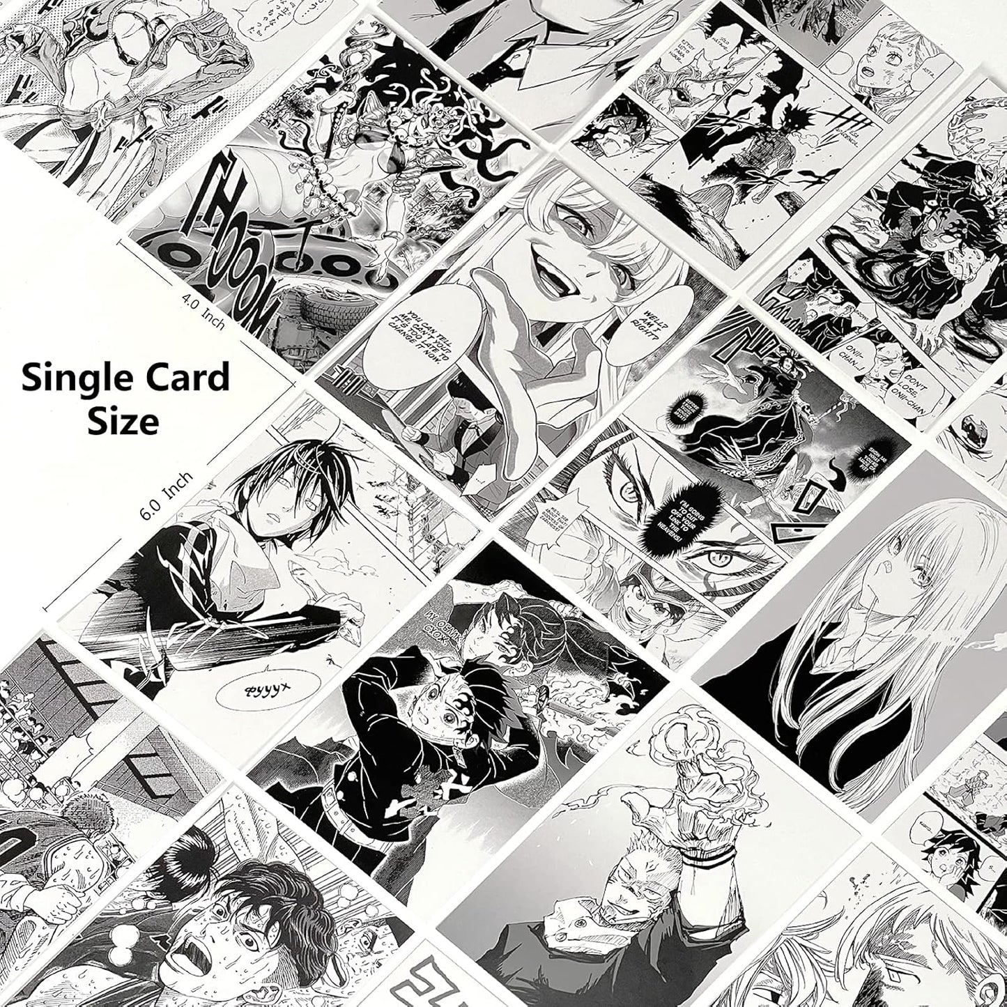 50 Pcs Anime Wall Collage Kit Aesthetic Pictures, Wall Collage Kit Black and White,Manga Wall Collage,Anime Posters,Anime Room Decor for Bedroom,My Hero Academia Posters 4X6 Inch Photo Collage Kit