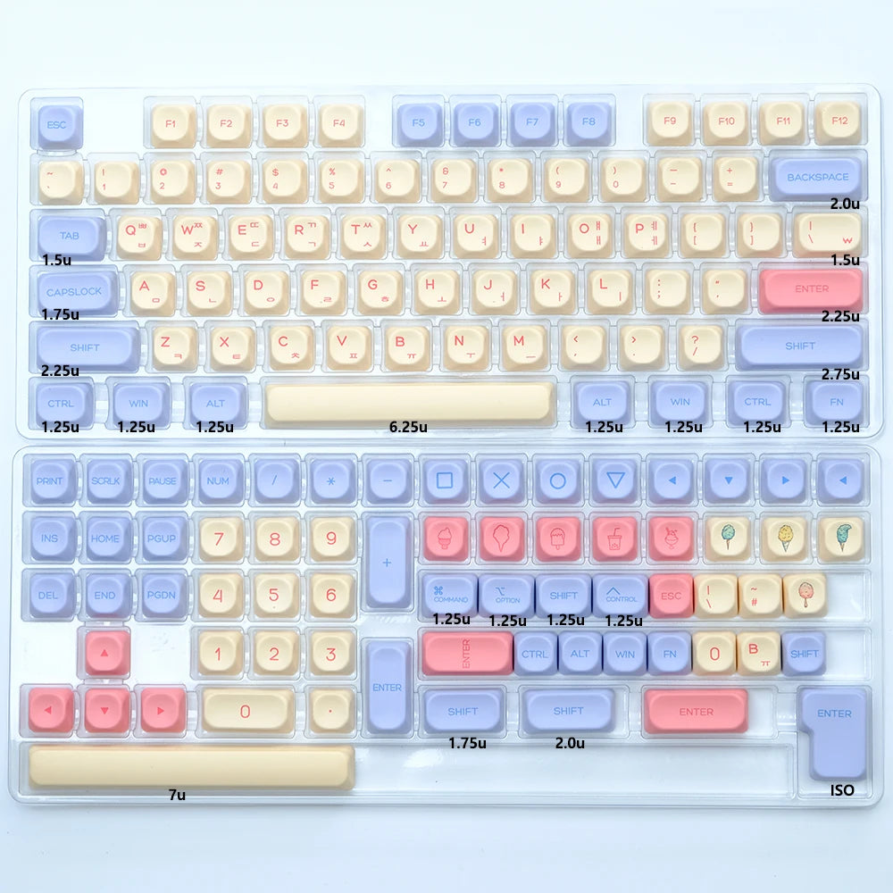 KOA Profile Keycap GMK Style Retro 9009 Theme PBT Keycaps for Mechanical Keyboard Gaming KIT Korean 139 Keys ISO Key Cap