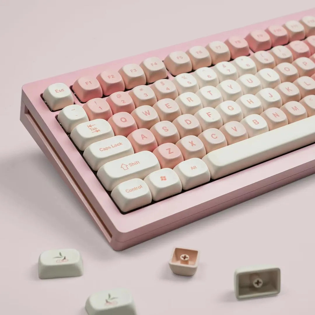 143 Keys Pink Cherry MOA Profile PBT Keycaps Customs Dye Sub Key Caps for 61/87/104 Cherry MX Switch Gaming Mechanical Keyboard