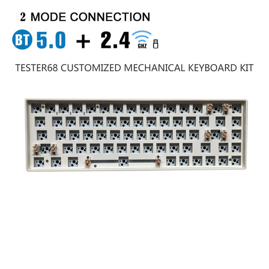 ZUOYA TESTER68 Customized Mechanical Keyboard Kit TES68 Hot-Swappable Shaft Base Axis 2.4G Bluetooth Customized Wireless Keyboar