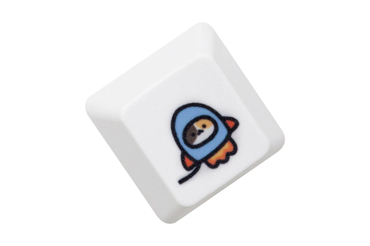Cute Little Calico Cat Keycap Kitty Meme Keycap Dye Subbed Keycaps for Mx Stem Gaming Mechanical Keyboards Orange White Black